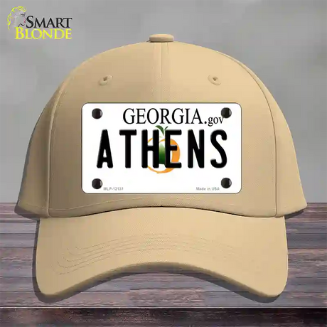 Athens Georgia State Novelty License Plate Hat Cotton / Khaki