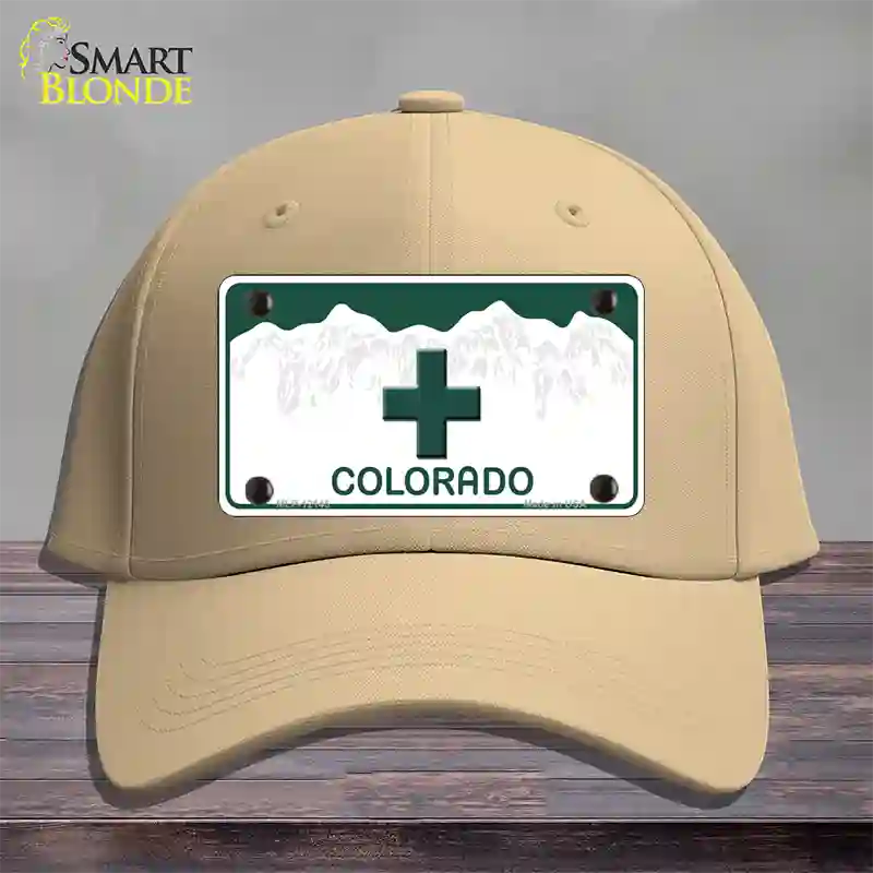 Marajuana Cross Colorado Novelty License Plate Hat Cotton / Khaki