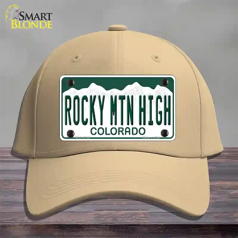 Rocky Mountain High Colorado Novelty License Plate Hat Cotton / Khaki