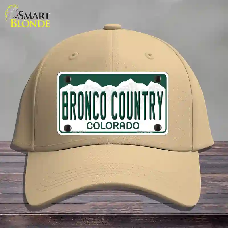 Bronco Country Colorado Novelty License Plate Hat Cotton / Khaki