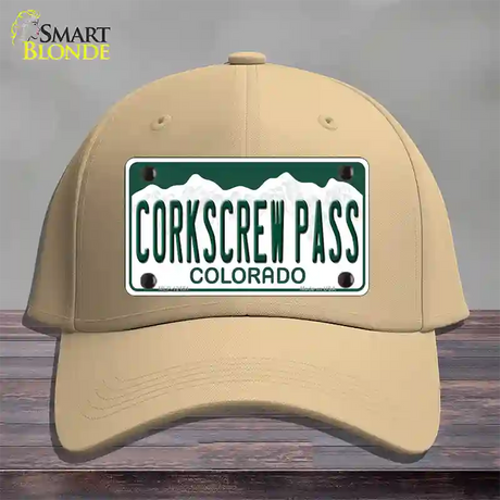 Corkscrew Pass Colorado Novelty License Plate Hat Cotton / Khaki