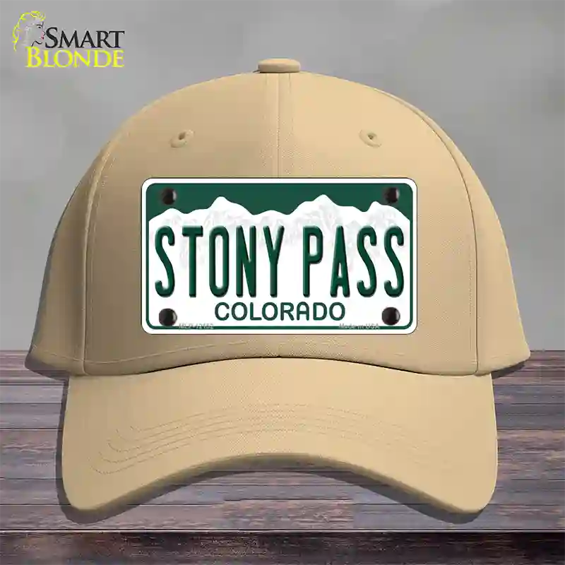 Stony Pass Colorado Novelty License Plate Hat Cotton / Khaki