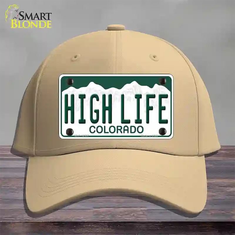 High Life Colorado Novelty License Plate Hat Cotton / Khaki