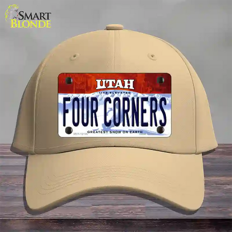 Utah Four Corners Novelty License Plate Hat Cotton / Khaki