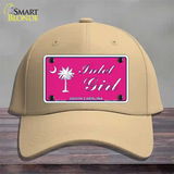 Inlet Girl SC Pink Novelty License Plate Hat Cotton / Khaki