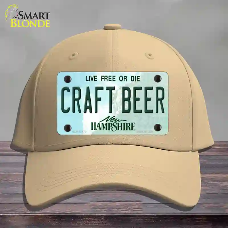 Craft Beer New Hampshire Novelty License Plate Hat Cotton / Khaki