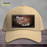 Fiver Trash Novelty License Plate Hat Cotton / Khaki