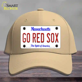 Go Red Sox Massachusetts Novelty License Plate Hat Cotton / Khaki