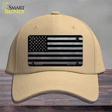 American Flag Black and Gray Novelty License Plate Hat Cotton / Khaki