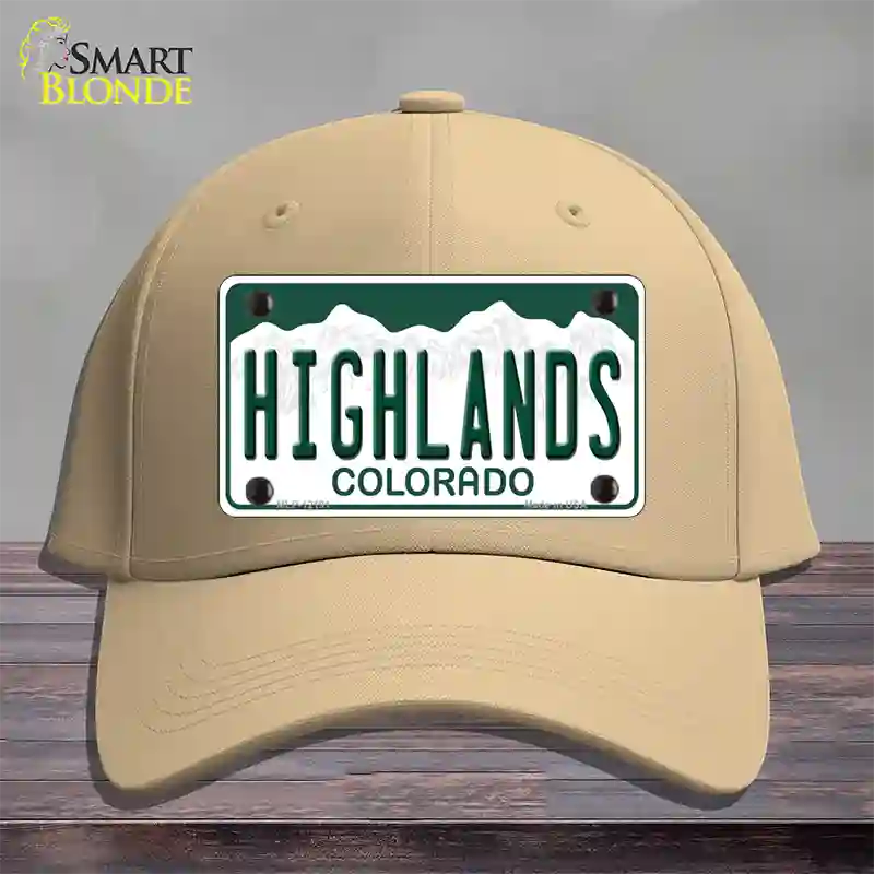 Highlands Colorado Novelty License Plate Hat Cotton / Khaki