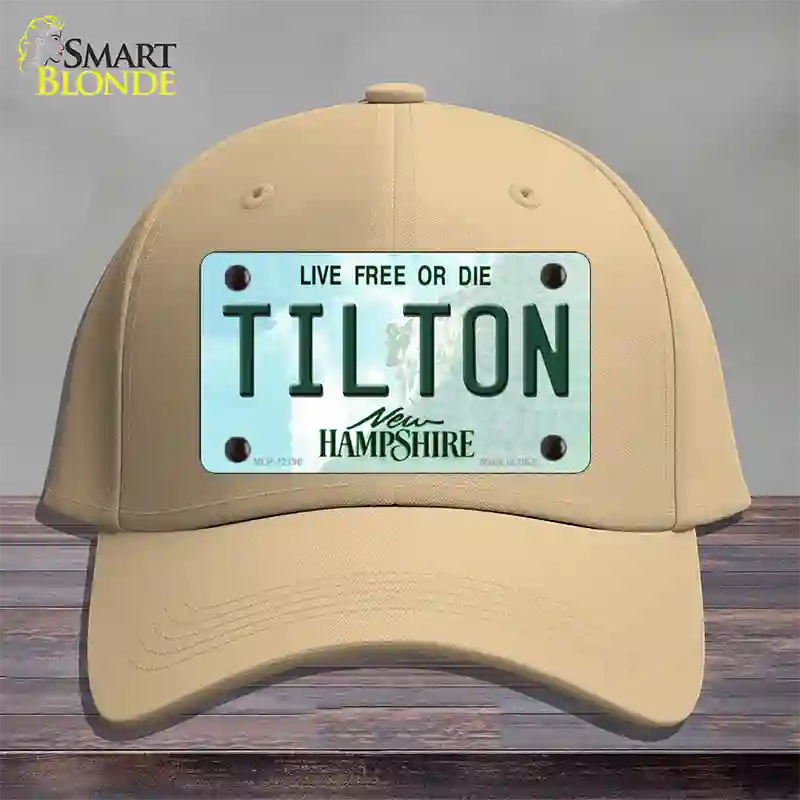 Tilton New Hampshire Novelty License Plate Hat Cotton / Khaki