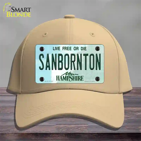 Sanbornton New Hampshire Novelty License Plate Hat Cotton / Khaki