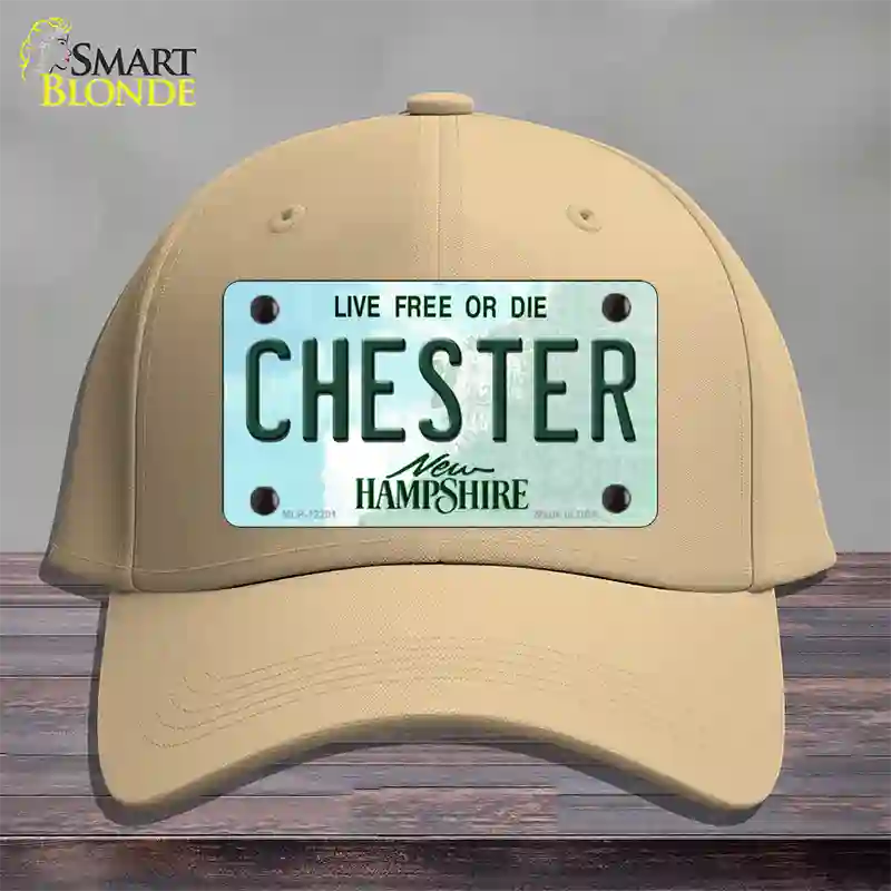 Chester New Hampshire Novelty License Plate Hat Cotton / Khaki