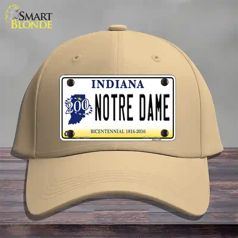 Notre Dame Indiana Novelty License Plate Hat Cotton / Khaki