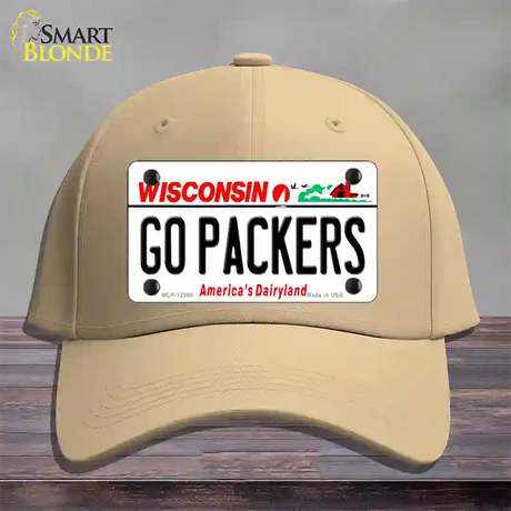 Go Packers Wisconsin Novelty License Plate Hat Cotton / Khaki