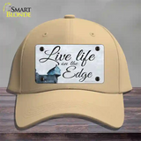 Live Life on the Edge Novelty License Plate Hat Cotton / Khaki