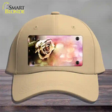 Watercolor Rose Novelty License Plate Hat Cotton / Khaki