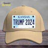 Trump 2024 Kansas Novelty License Plate Hat Cotton / Khaki