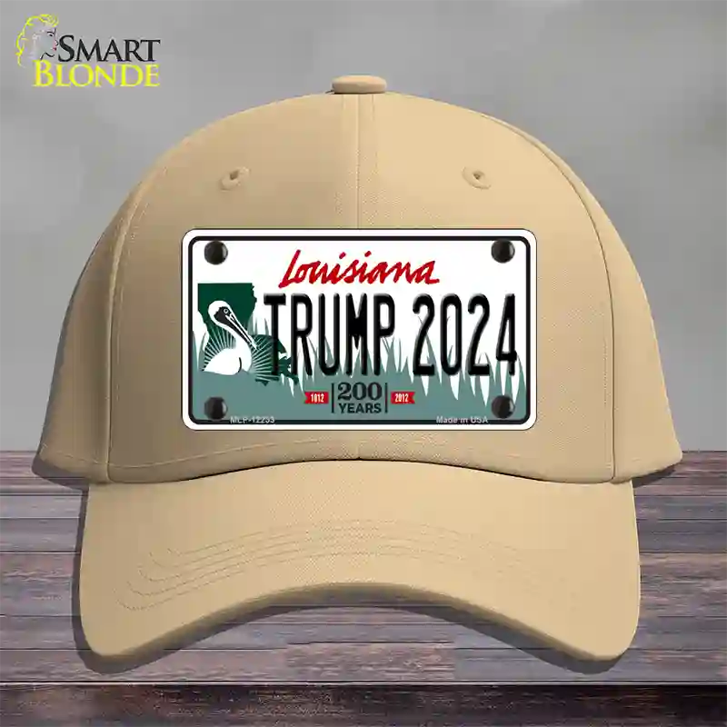 Trump 2024 Louisiana Novelty License Plate Hat Cotton / Khaki