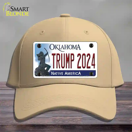 Trump 2024 Oklahoma Novelty License Plate Hat Cotton / Khaki