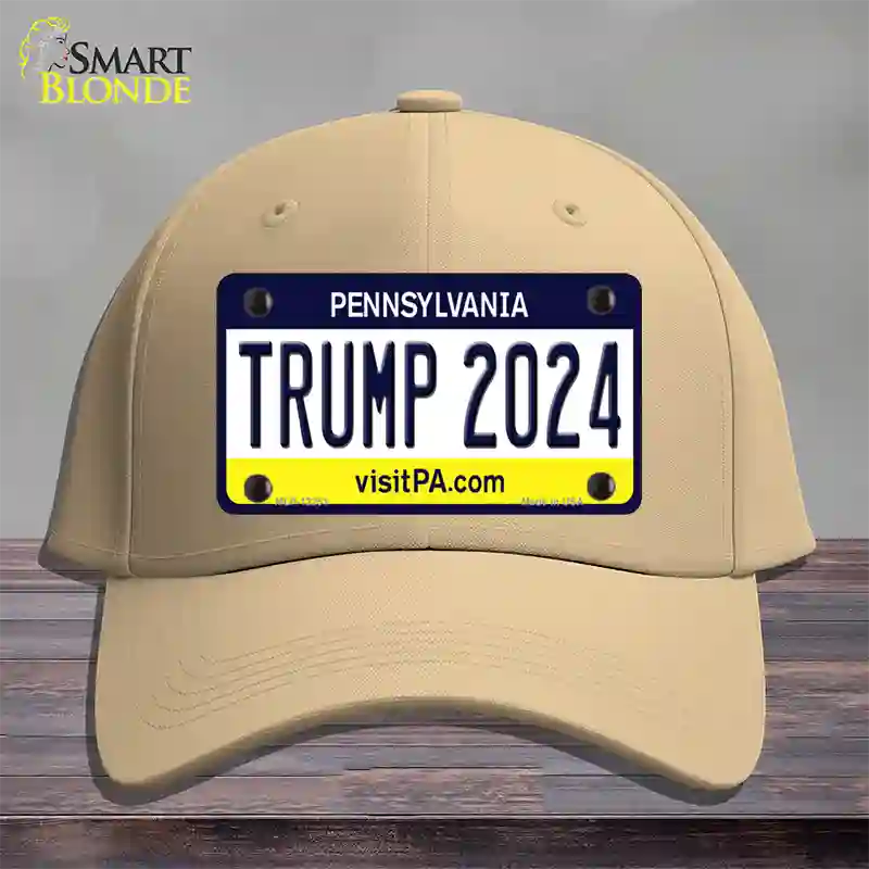 Trump 2024 Pennsylvania Novelty License Plate Hat Cotton / Khaki