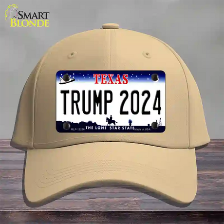 Trump 2024 Texas Novelty License Plate Hat Cotton / Khaki