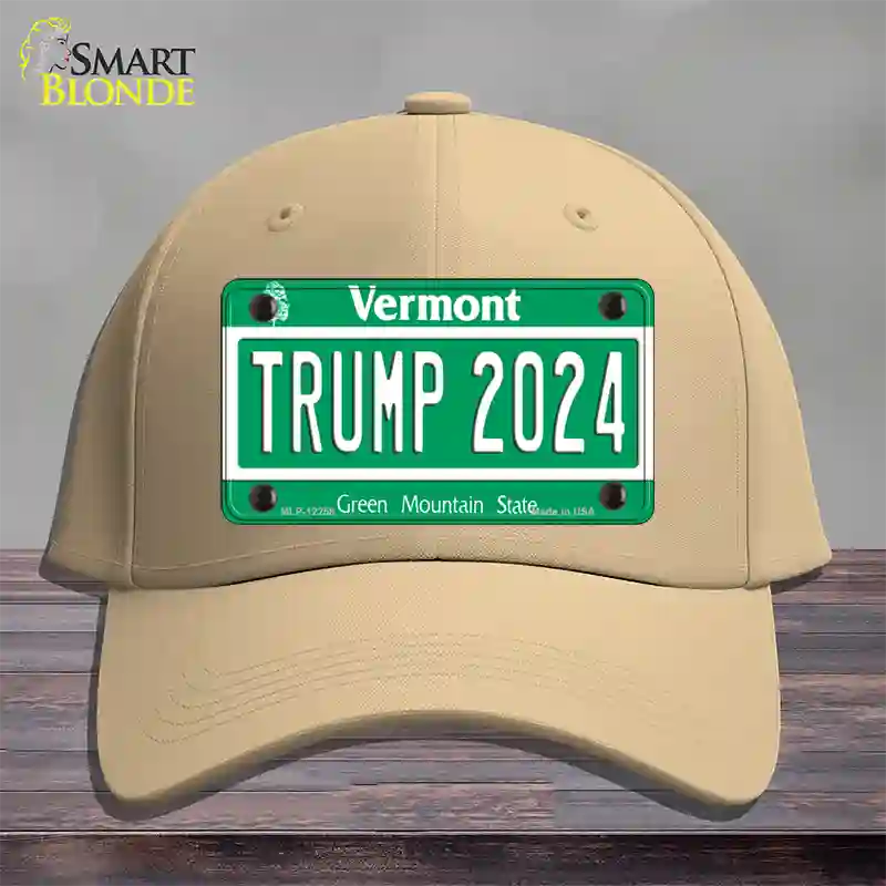 Trump 2024 Vermont Novelty License Plate Hat Cotton / Khaki