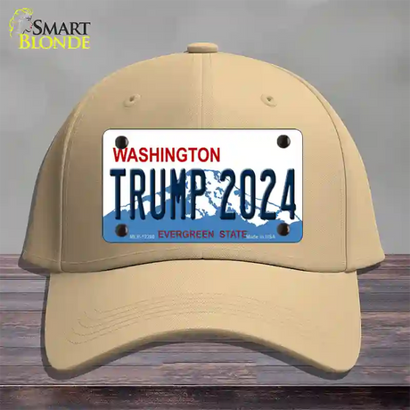 Trump 2024 Washington Novelty License Plate Hat Cotton / Khaki