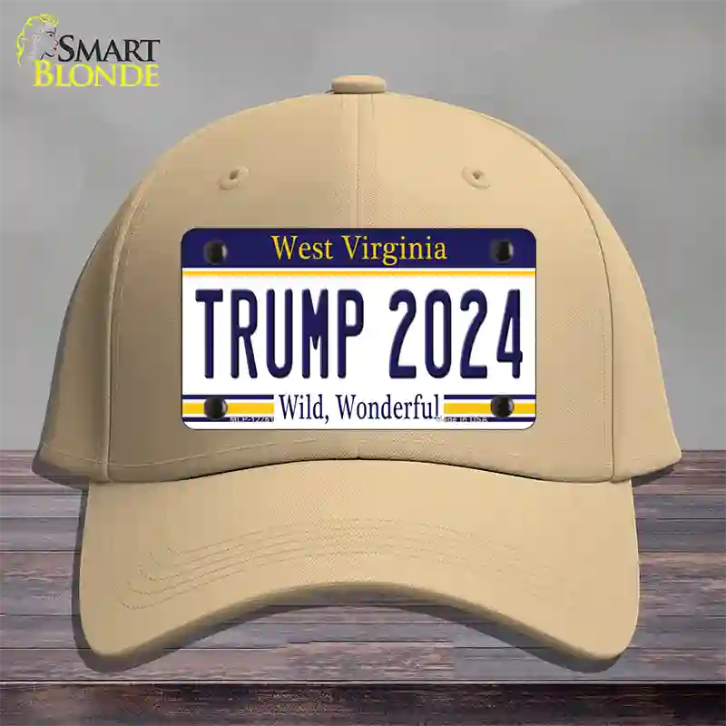 Trump 2024 West Virginia Novelty License Plate Hat Cotton / Khaki