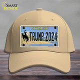 Trump 2024 Wyoming Novelty License Plate Hat Cotton / Khaki