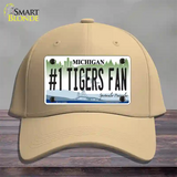 Number 1 Tigers Fan Michigan Novelty License Plate Hat Cotton / Khaki