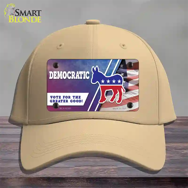 Democratic Vote for Greater Good Novelty License Plate Hat Cotton / Khaki