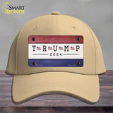 Trump 2024 USA Flag Novelty License Plate Hat Cotton / Khaki