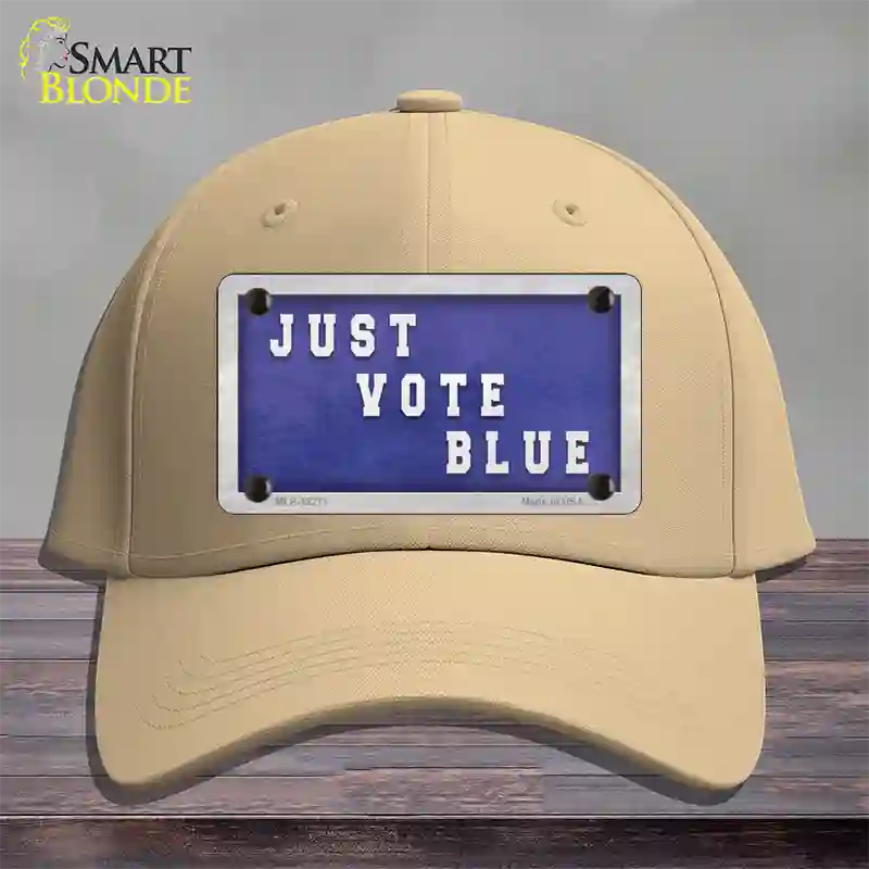 Just Vote Blue Novelty License Plate Hat Cotton / Khaki