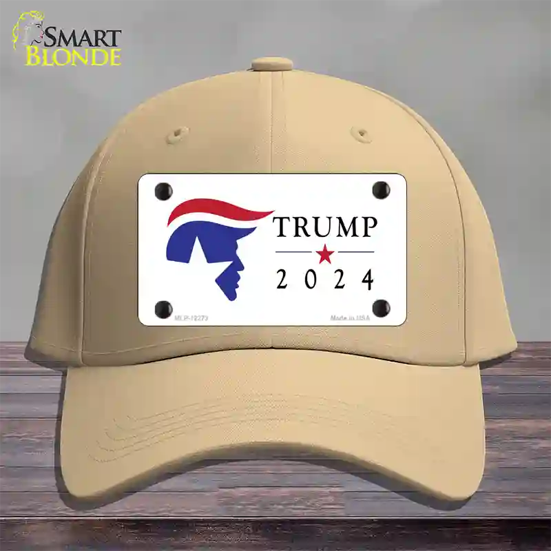 Trump 2024 Silhouette Novelty License Plate Hat Cotton / Khaki