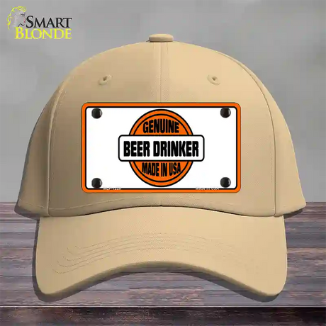 Genuine Beer Drinker Novelty License Plate Hat Cotton / Khaki