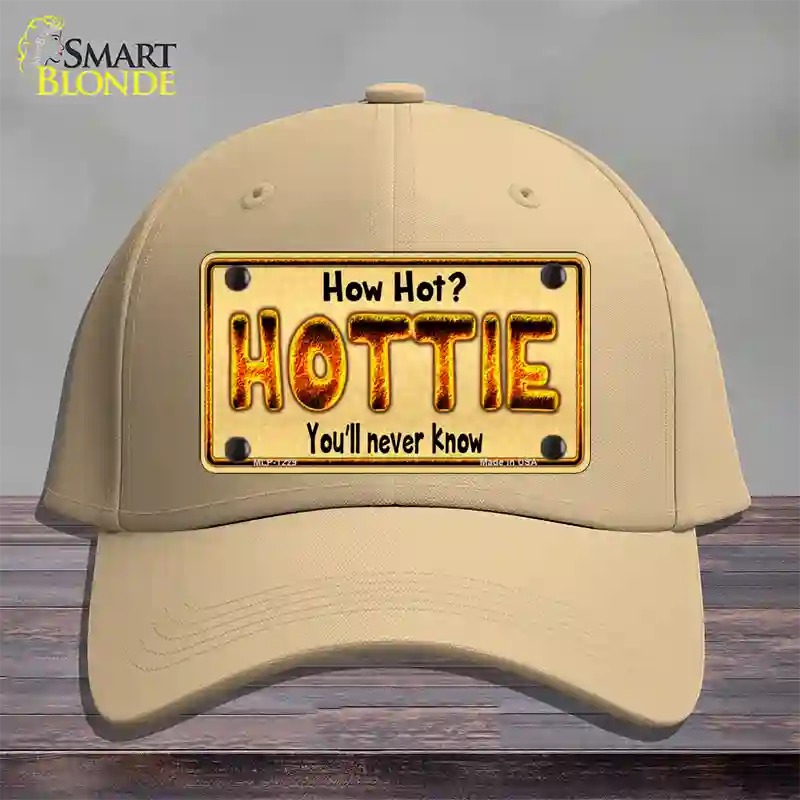 Hottie Know Novelty License Plate Hat Cotton / Khaki