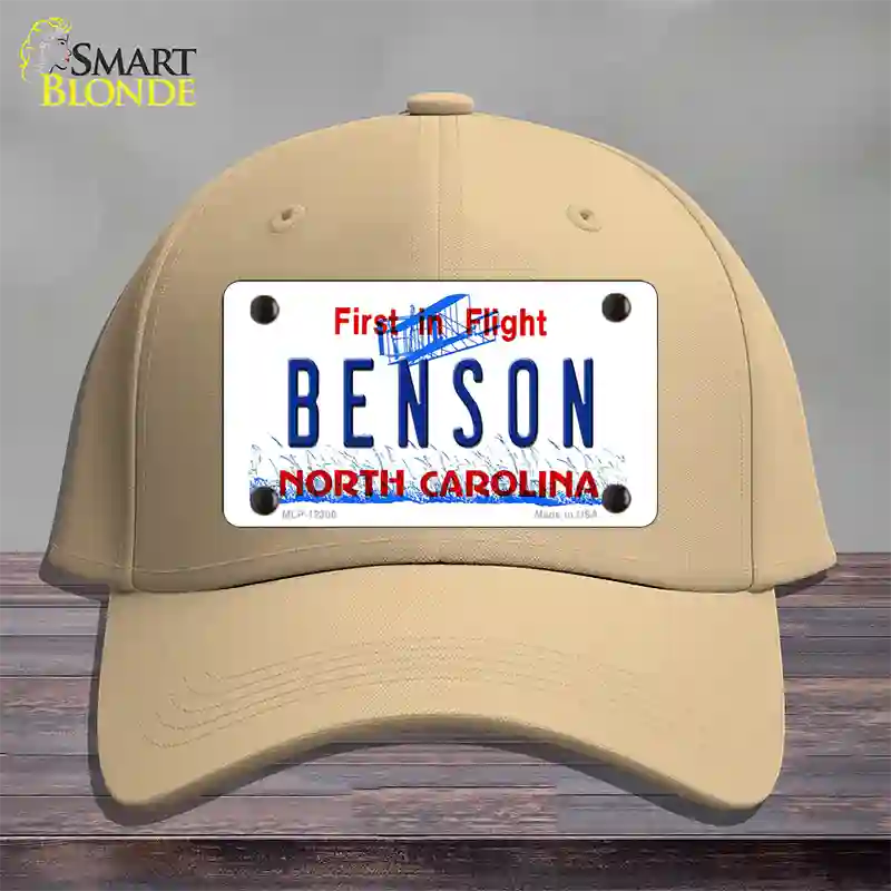 North Carolina Benson Novelty License Plate Hat Cotton / Khaki