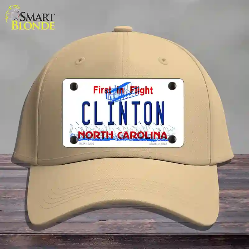 North Carolina Clinton Novelty License Plate Hat Cotton / Khaki