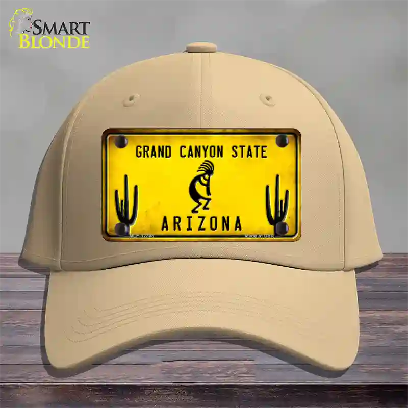 Arizona Kokopelli Yellow Novelty License Plate Hat Cotton / Khaki