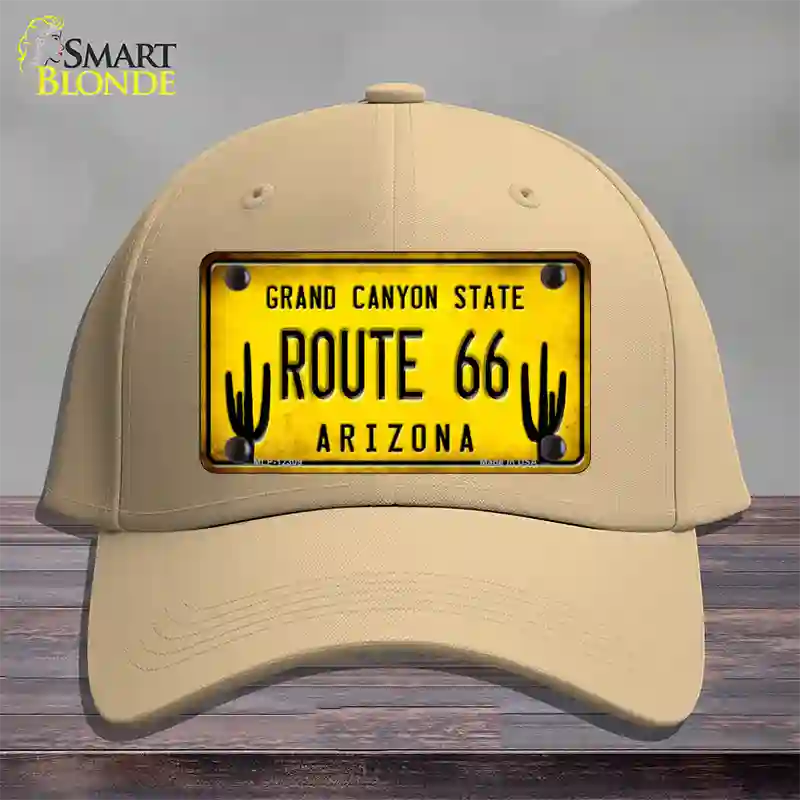 Arizona Route 66 Novelty License Plate Hat Cotton / Khaki