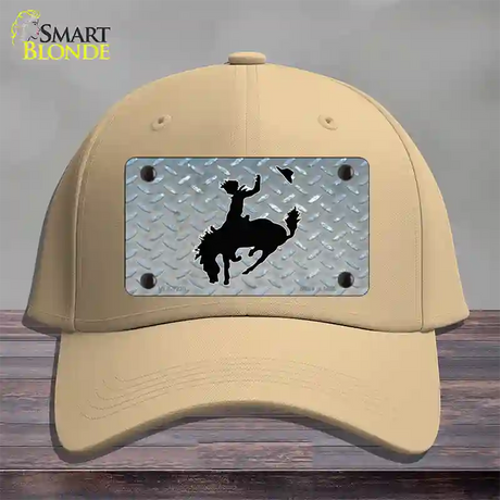 Bucking Bronco Novelty License Plate Hat Cotton / Khaki