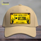 I love Arizona Yellow Novelty License Plate Hat Cotton / Khaki