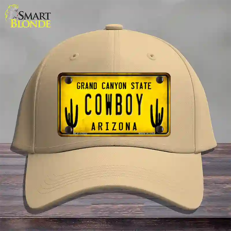 Arizona Cowboy Novelty License Plate Hat Cotton / Khaki