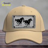 Two Running Horses Novelty License Plate Hat Cotton / Khaki