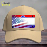 Ohio with American Flag Novelty License Plate Hat Cotton / Khaki