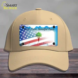 South Carolina with American Flag Novelty License Plate Hat Cotton / Khaki