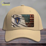 Massachusetts/American Flag Novelty License Plate Hat Cotton / Khaki