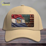 Missouri/American Flag Novelty License Plate Hat Cotton / Khaki