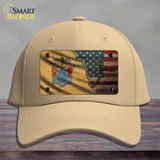 New Jersey/American Flag Novelty License Plate Hat Cotton / Khaki